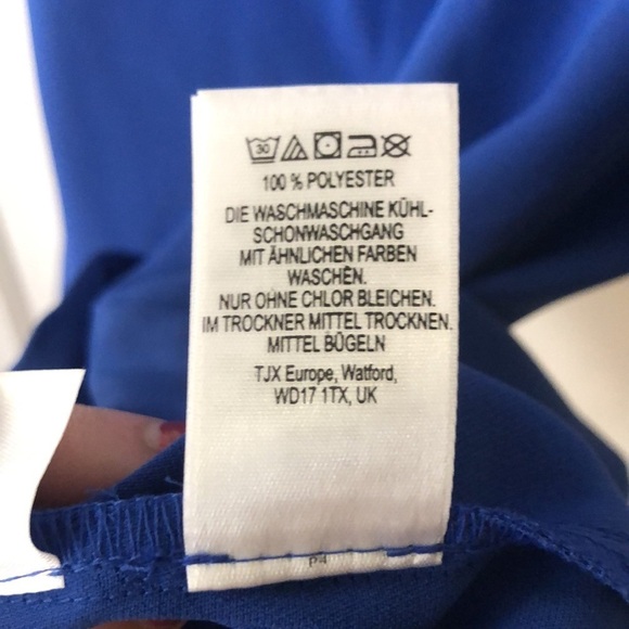 Adrienne Vittadini Royal Blue Sleeveless Button Front Shirt Knee Length Dress 8 - Picture 10 of 10